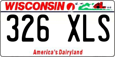 WI license plate 326XLS
