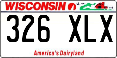 WI license plate 326XLX