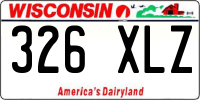 WI license plate 326XLZ