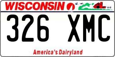 WI license plate 326XMC