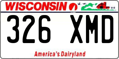 WI license plate 326XMD