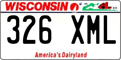 WI license plate 326XML