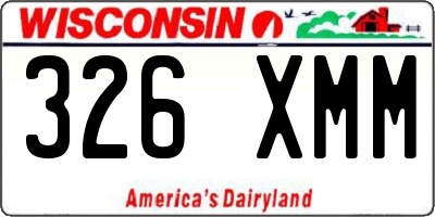 WI license plate 326XMM