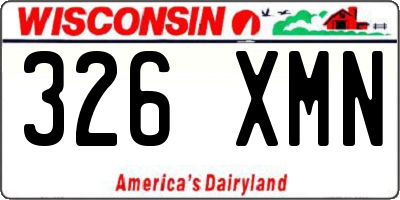 WI license plate 326XMN