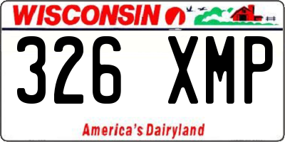 WI license plate 326XMP