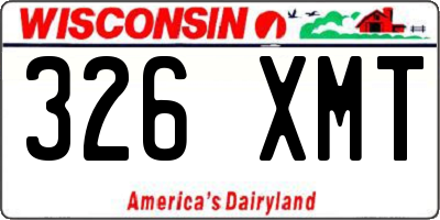 WI license plate 326XMT