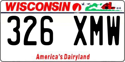 WI license plate 326XMW