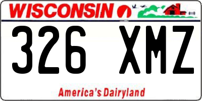 WI license plate 326XMZ