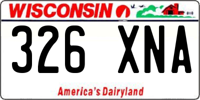 WI license plate 326XNA