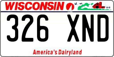 WI license plate 326XND