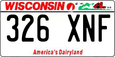 WI license plate 326XNF