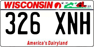 WI license plate 326XNH