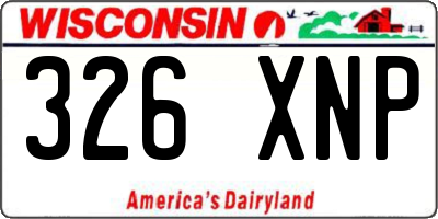 WI license plate 326XNP