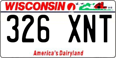 WI license plate 326XNT