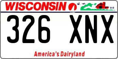 WI license plate 326XNX