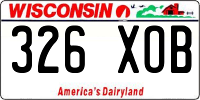 WI license plate 326XOB