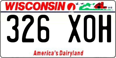 WI license plate 326XOH