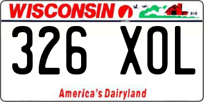 WI license plate 326XOL