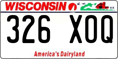 WI license plate 326XOQ