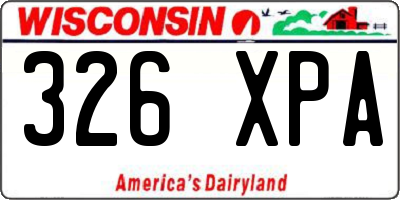 WI license plate 326XPA