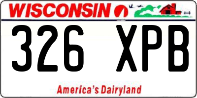 WI license plate 326XPB