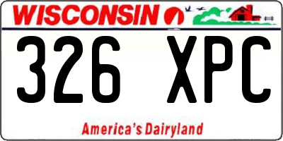WI license plate 326XPC