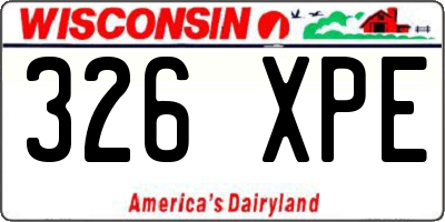WI license plate 326XPE