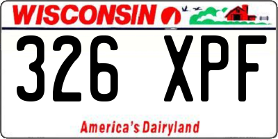 WI license plate 326XPF
