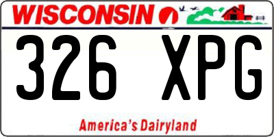 WI license plate 326XPG