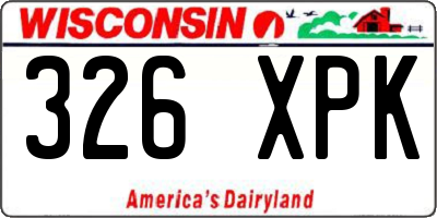 WI license plate 326XPK