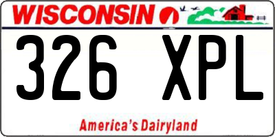 WI license plate 326XPL