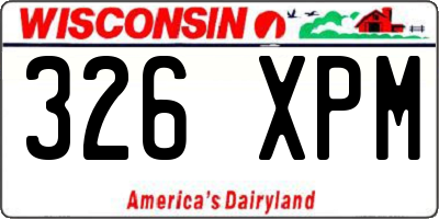 WI license plate 326XPM