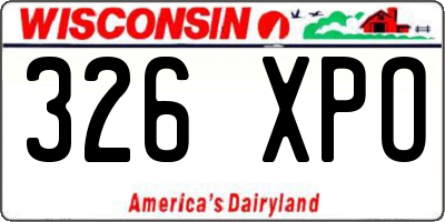 WI license plate 326XPO