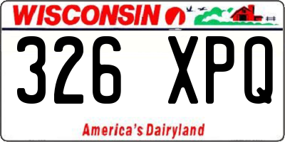 WI license plate 326XPQ