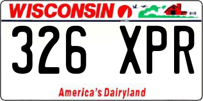WI license plate 326XPR