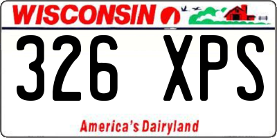 WI license plate 326XPS