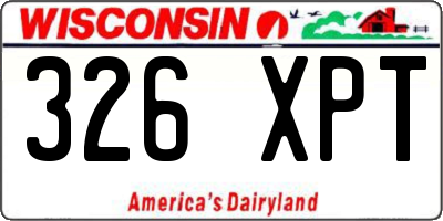 WI license plate 326XPT