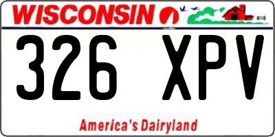 WI license plate 326XPV