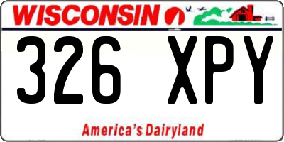 WI license plate 326XPY