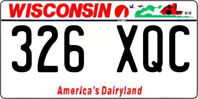 WI license plate 326XQC