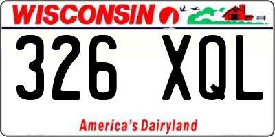 WI license plate 326XQL