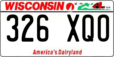 WI license plate 326XQO