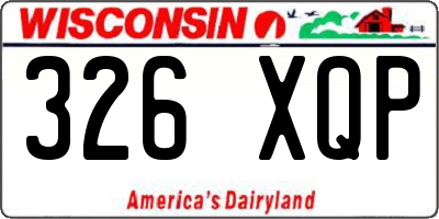 WI license plate 326XQP