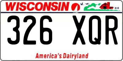 WI license plate 326XQR