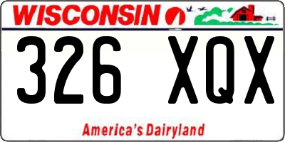WI license plate 326XQX