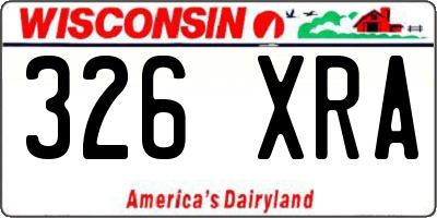 WI license plate 326XRA