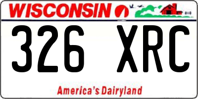 WI license plate 326XRC