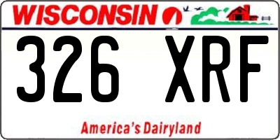 WI license plate 326XRF