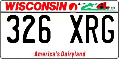 WI license plate 326XRG