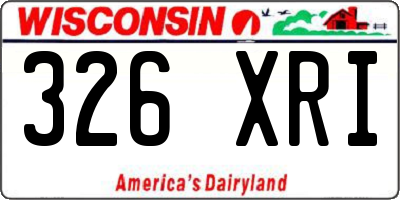 WI license plate 326XRI